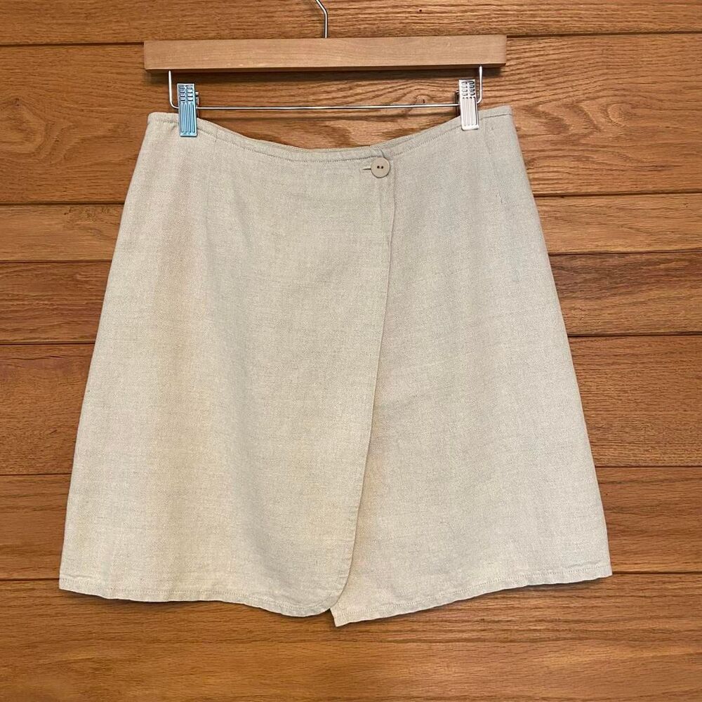 Vintage 90s Abercrombie & Fitch linen wrap mini skirt